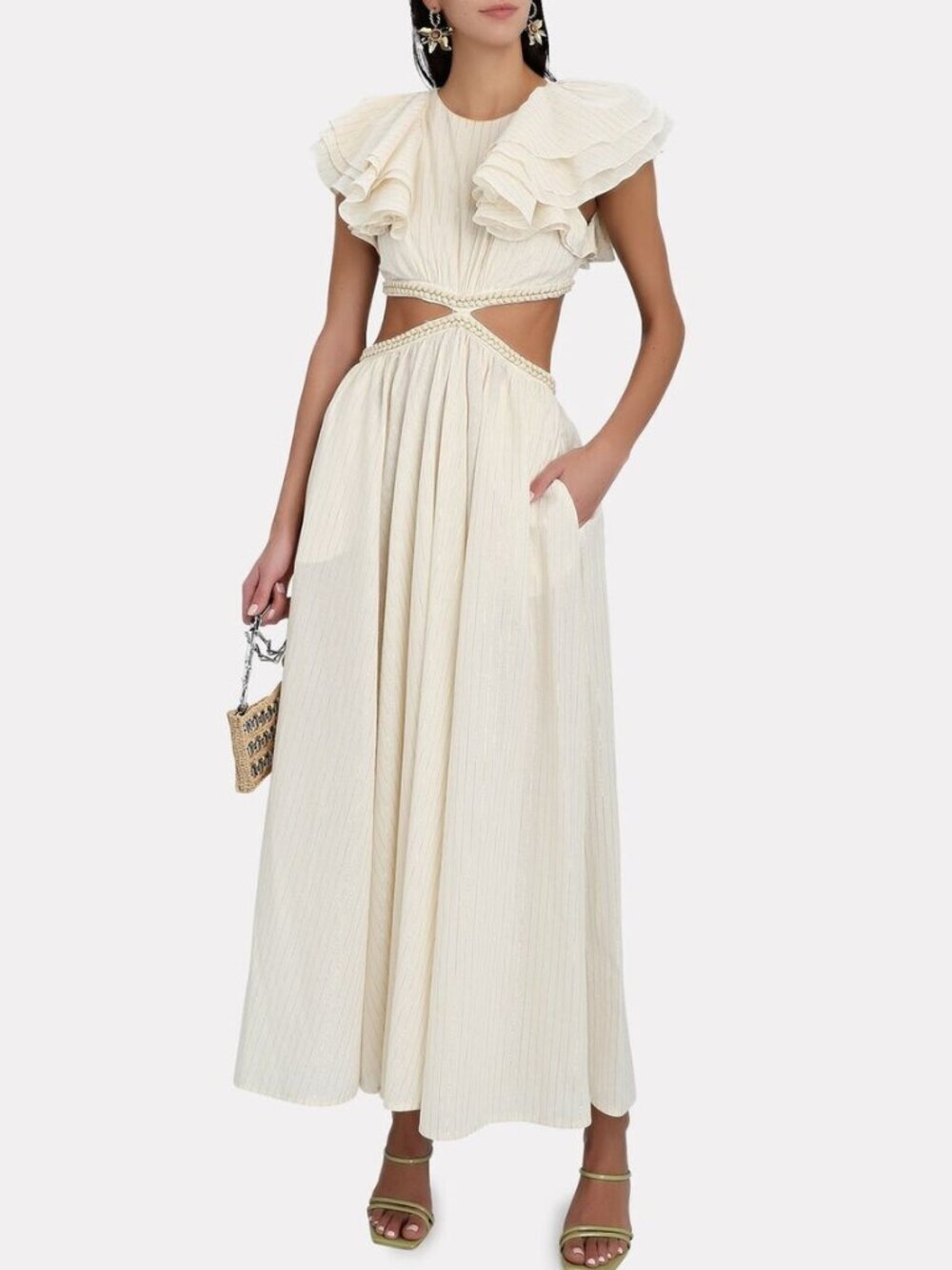 Zimmerman Anneke Cut Out Ruffle Dress